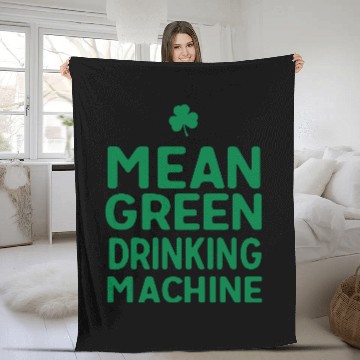 Discover Mean Green Drinking Machine Fleece Blankets