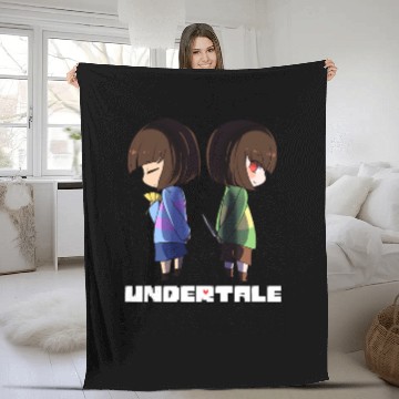 Discover Undertale - chara and frisk Fleece Blankets
