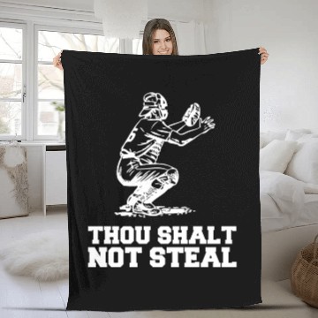 Discover Thou Shalt Not Steal Baseball Catcher Joke Fleece Blankets