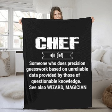 Discover chef, chef funny, chef skull and cleavers, swedish Fleece Blankets