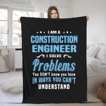 Discover Construction Engineer Fleece Blankets