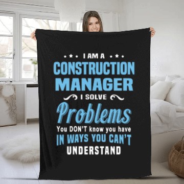 Discover Construction Manager Fleece Blankets