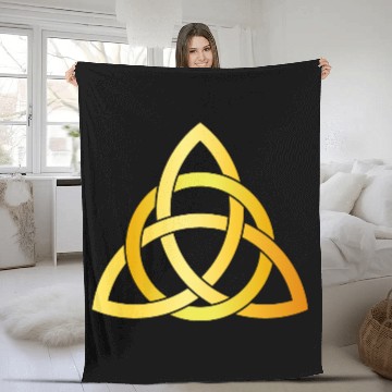 Discover Original Triquetra circle celtic knot gold Fleece Blankets