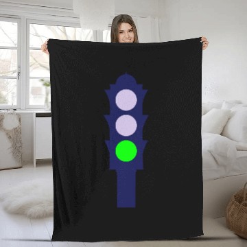 Discover Traffic light (green) Fleece Blankets