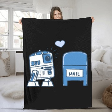 Discover Funny Star Wars r2d2 comic Fleece Blankets