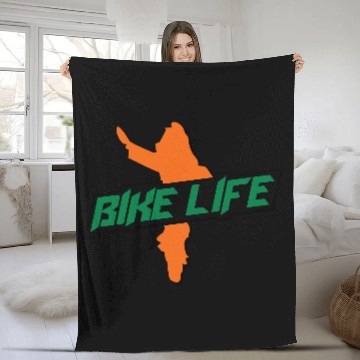 Discover bike life apparel Fleece Blankets