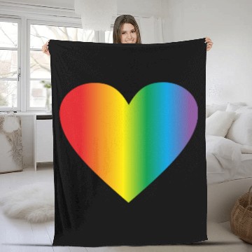 Discover Lgbt rainbow heart, gay heart Fleece Blankets