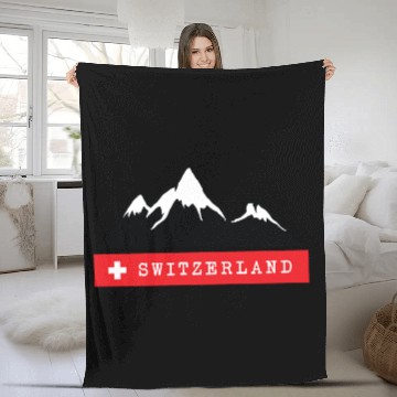 Discover Switzerland, Mountains, Alps, Swiss, Nature, Snow Fleece Blankets