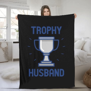 Discover Trophy Husband Fleece Blankets