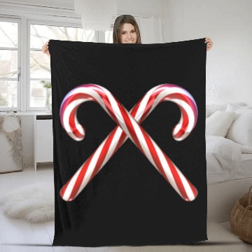 Discover Crossed candy canes Fleece Blankets
