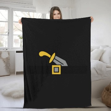 Discover pirate belt & knife Fleece Blankets