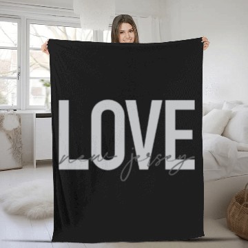 Discover Modern, simple, cool, urban design Love New Jersey Fleece Blankets