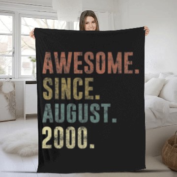 Discover 21St Birthday Retro Vintage Awesome Since August 2 Fleece Blankets