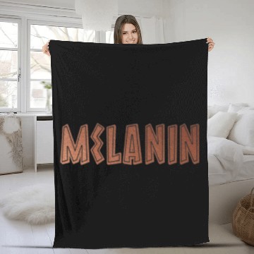 Discover Melanin - Afro Black Woman Afrocentric Queen Fleece Blankets