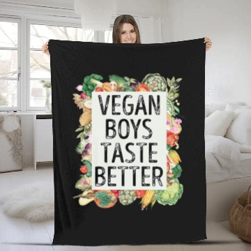 Discover vegan boys taste better sleeveless Fleece Blankets