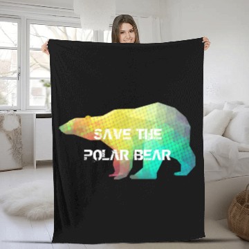 Discover MOSAIC COLOR POLAR BEAR(SAVE THE POLAR BEAR) Fleece Blankets