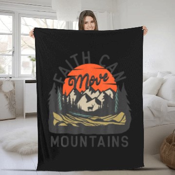 Discover Vinatge Faith Can Move Mountains Sunshine Fleece Blankets