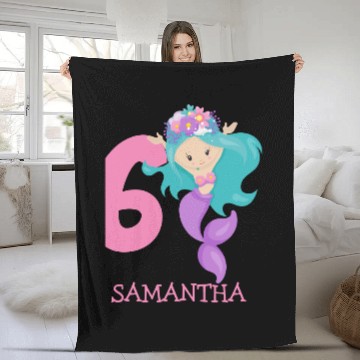 Discover Pearl – Ocean jewel 6th Mermaid birthday Fleece Blankets