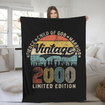 Discover 21St Birthday Gift For Her Him Vintage 2000 Limite Fleece Blankets