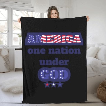 Discover USA Casual Short Sleeve American  Tops Fleece Blankets