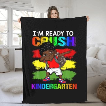 Discover I'm Ready To Crush Kindergarten Black Boy Back To Fleece Blankets