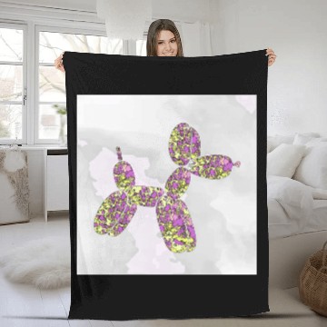 Discover Balloon Dog A3 Fleece Blankets
