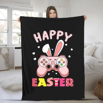 Discover Video Game Easter Boys Girls Bunny Gaming Controll Fleece Blankets