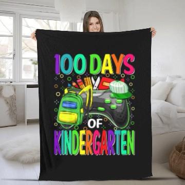 Discover 100 Days Of Kindergarten Gamer Fleece Blankets