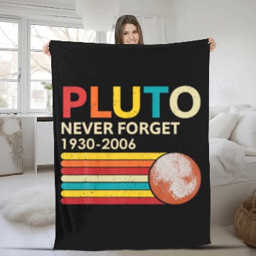Discover Pluto Never Forget 1930 - 2006 Vintage Funny Scien Fleece Blankets