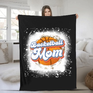 Discover Funny Bleached Basketball Game Day Vibes Basketbal Fleece Blankets