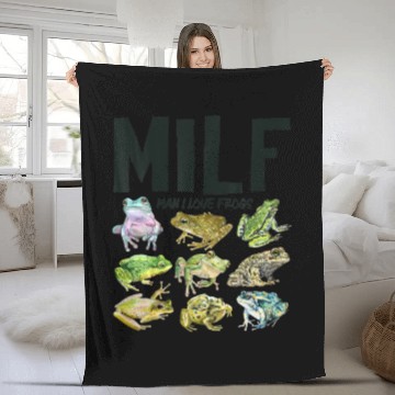 Discover MILF Man I Love Frogs Amphibian Fleece Blankets