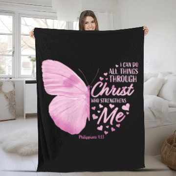 Discover Butterfly Lover |I Can Do All Thing Through Christ Plus Size Fleece Blankets