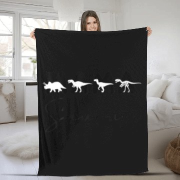Discover Mamasaurus T Rex Dinosaur Funny Family Matching Fleece Blankets