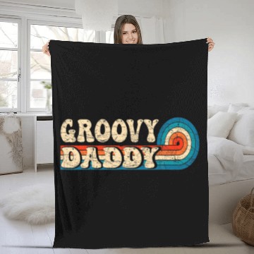 Discover Mens Groovy Daddy 70S Aesthetic Nostalgia 1970'S R Fleece Blankets
