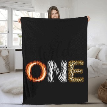 Discover Cute Wild One 1st Birthday Fleece Blankets