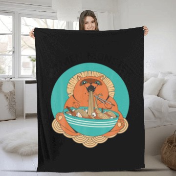 Discover Ramen Monster - Anime Animals - Cat Japanese Aesth Fleece Blankets