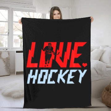 Discover Ice Hockey Love Hockey Fleece Blankets