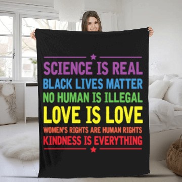 Discover Science is Real Black Lives Matter LGBT Pride Fleece Blankets