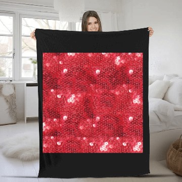Discover Faux Red Sequin Image  Background Fleece Blankets