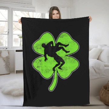 Discover Retro Shamrock Wrestling Sport St. Patrick's Day C Fleece Blankets