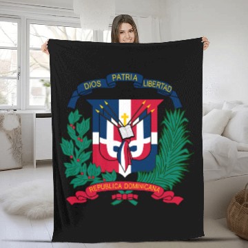 Discover dominican republic emblem Fleece Blankets