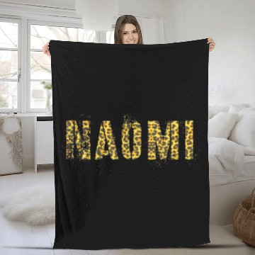 Discover First Name NAOMI Leopard Print Girl Cheetah Fleece Blankets