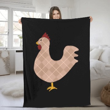 Discover Argyle Folk Art Rooster Fleece Blankets