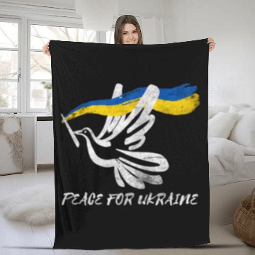 Discover Ukrainian Flag Dove Peace For Ukraine Distressed D Fleece Blankets