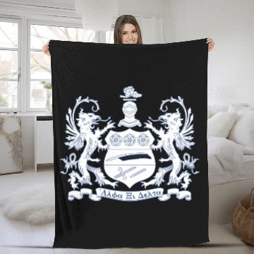 Discover Alpha Xi Delta Crest Blue Fleece Blankets