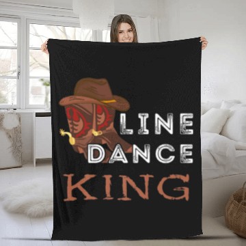 Discover Mens Line Dance King Line Dancing Western Country Fleece Blankets