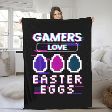 Discover Gamer Love Easter Egg Pixel Video Game Boy Easter Fleece Blankets