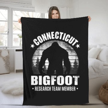 Discover Connecticut Bigfoot Research Team Member Sasquatch Fleece Blankets