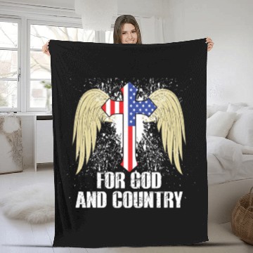 Discover FOR GOD AND COUNTRY AMERICA FLAG Fleece Blankets