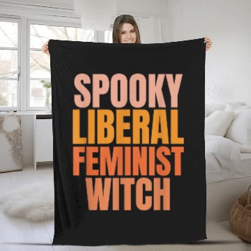 Discover Spooky Liberal Feminist Witch Pro Choice Feminist Fleece Blankets